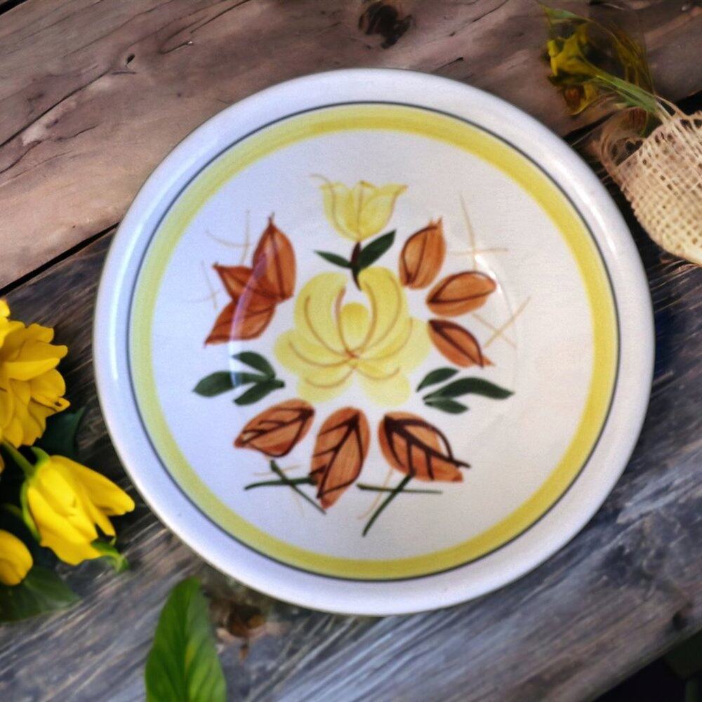 Hand-painted Flower Design Serving or Pasta Bowl 10" Fine Ironstone China